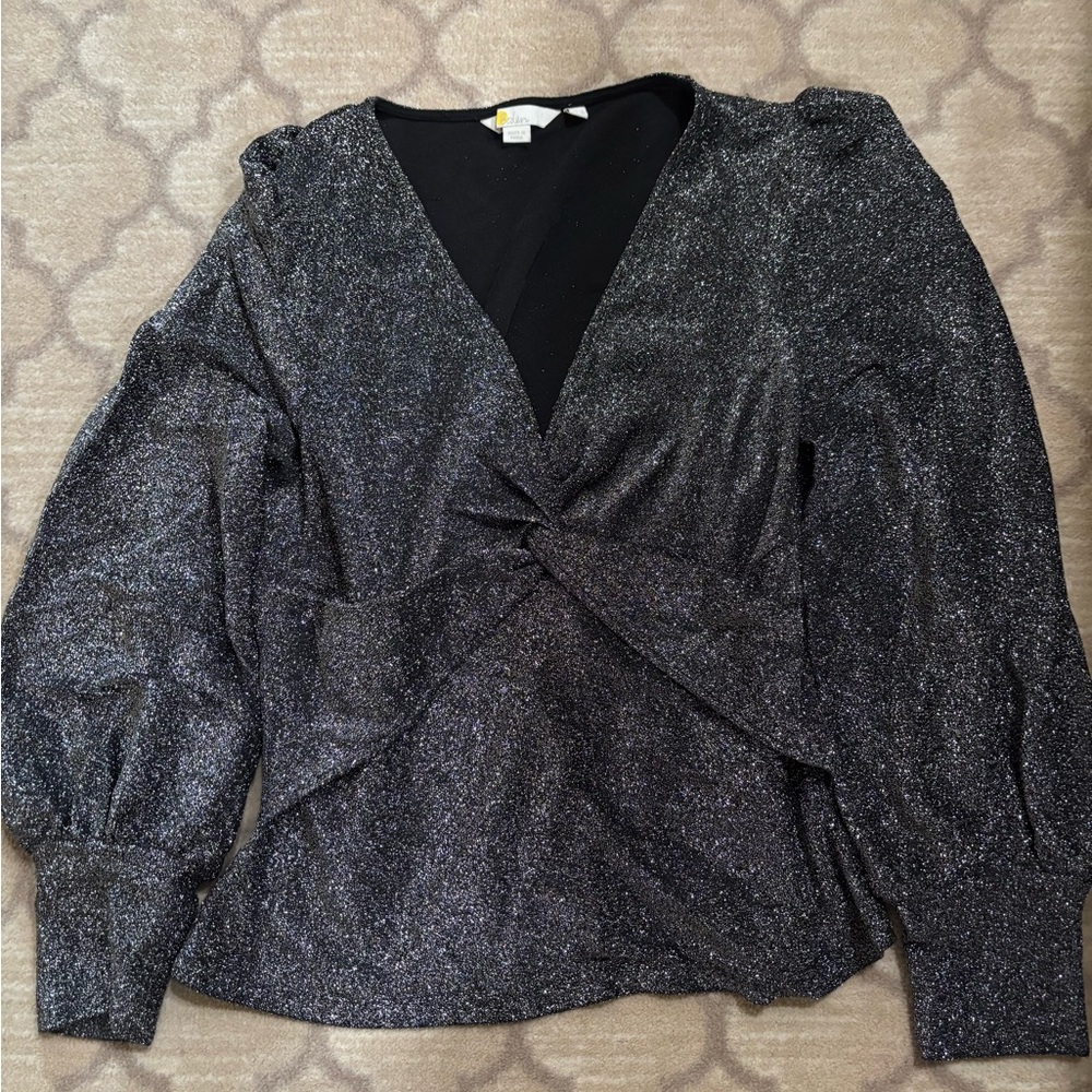 Boden Black Glitter Blouse